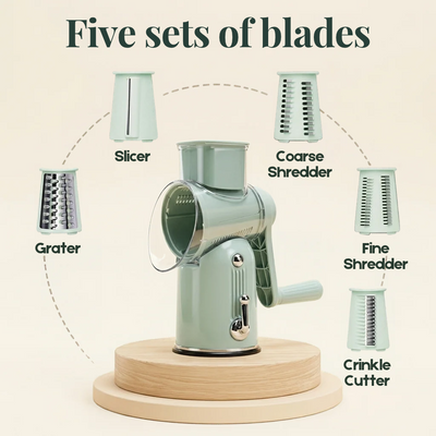 Holiday Hand-Crank Helper: 5-in-1 Grater & Shredder