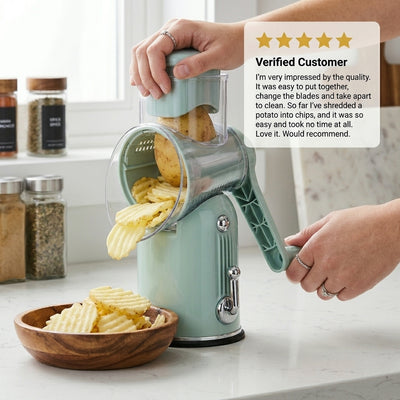 Holiday Hand-Crank Helper: 5-in-1 Grater & Shredder